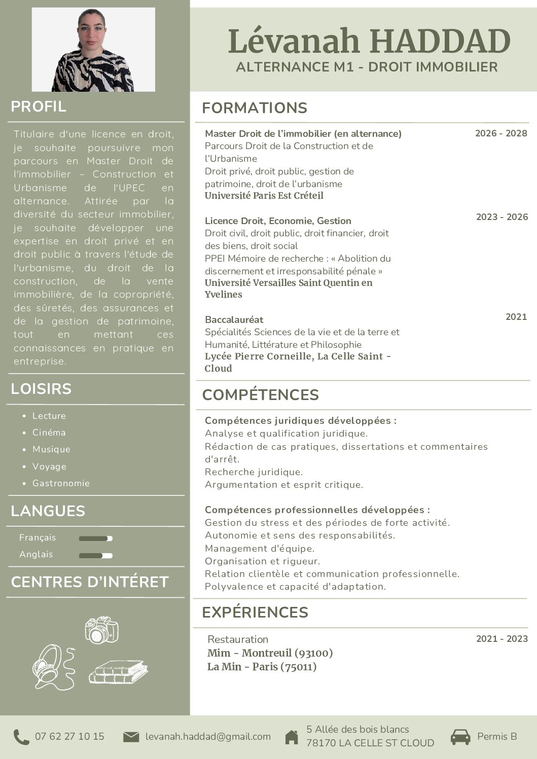 CV Lévanah HADDAD