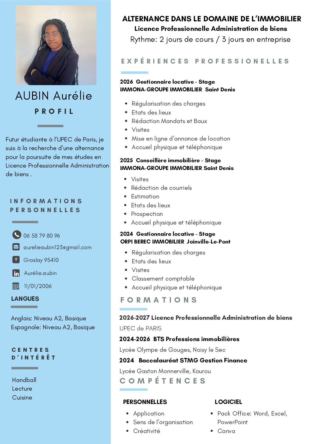 CV AURELIE AUBIN