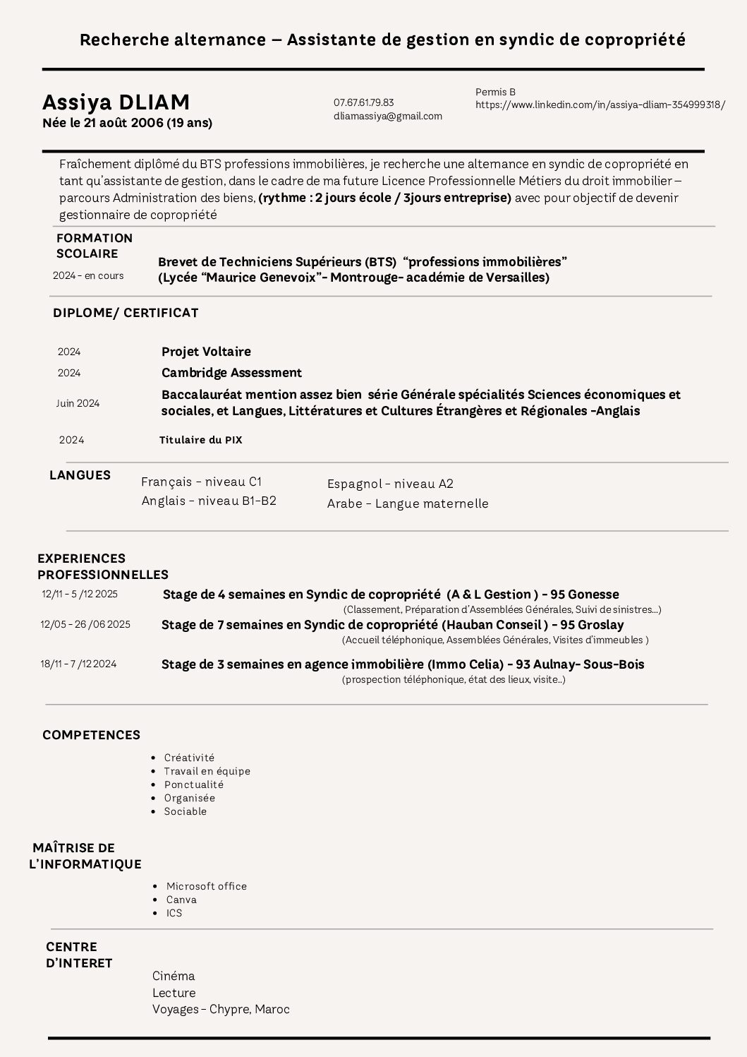 CV DLIAM ASSIYA