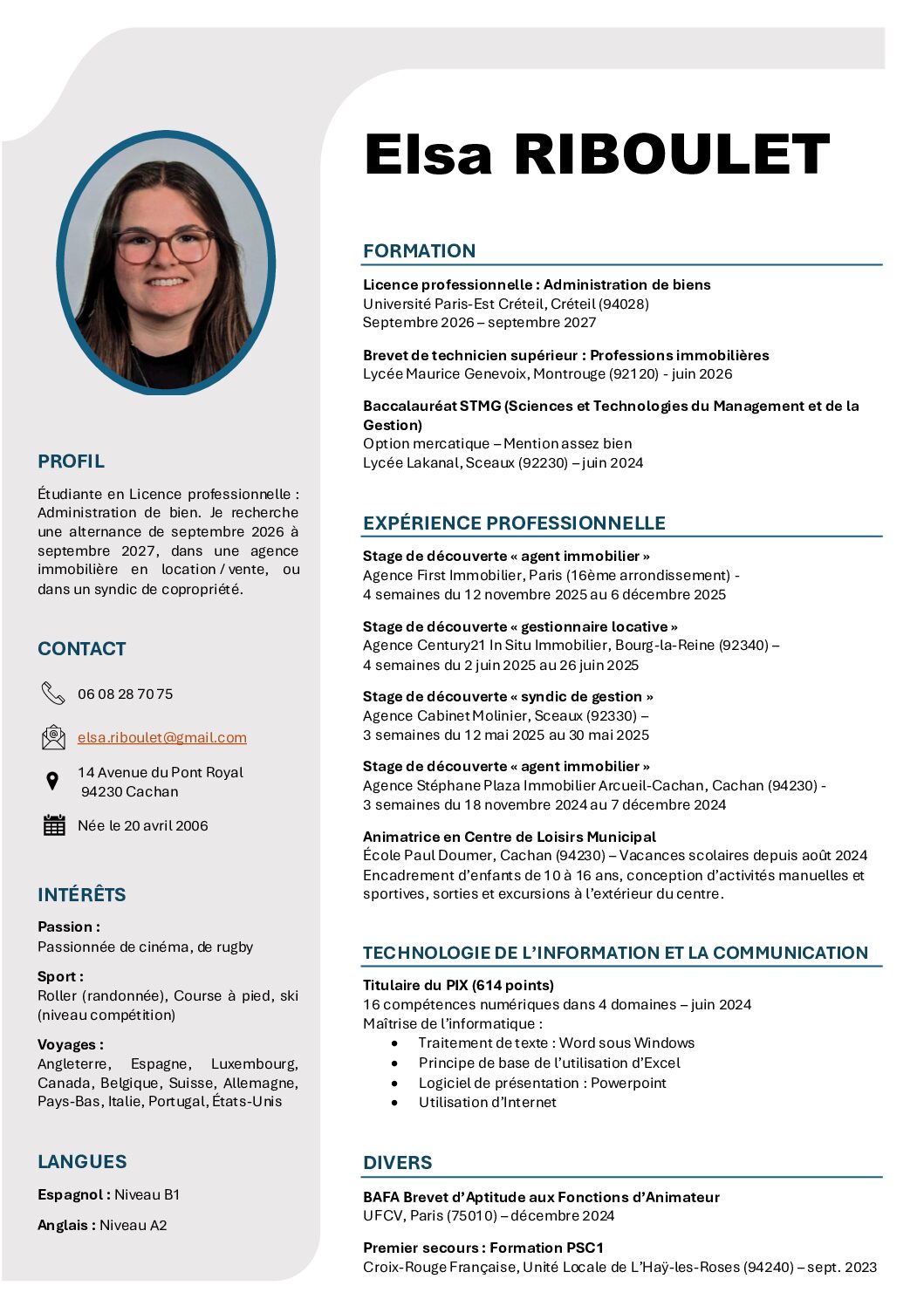 CV Elsa RIBOULET