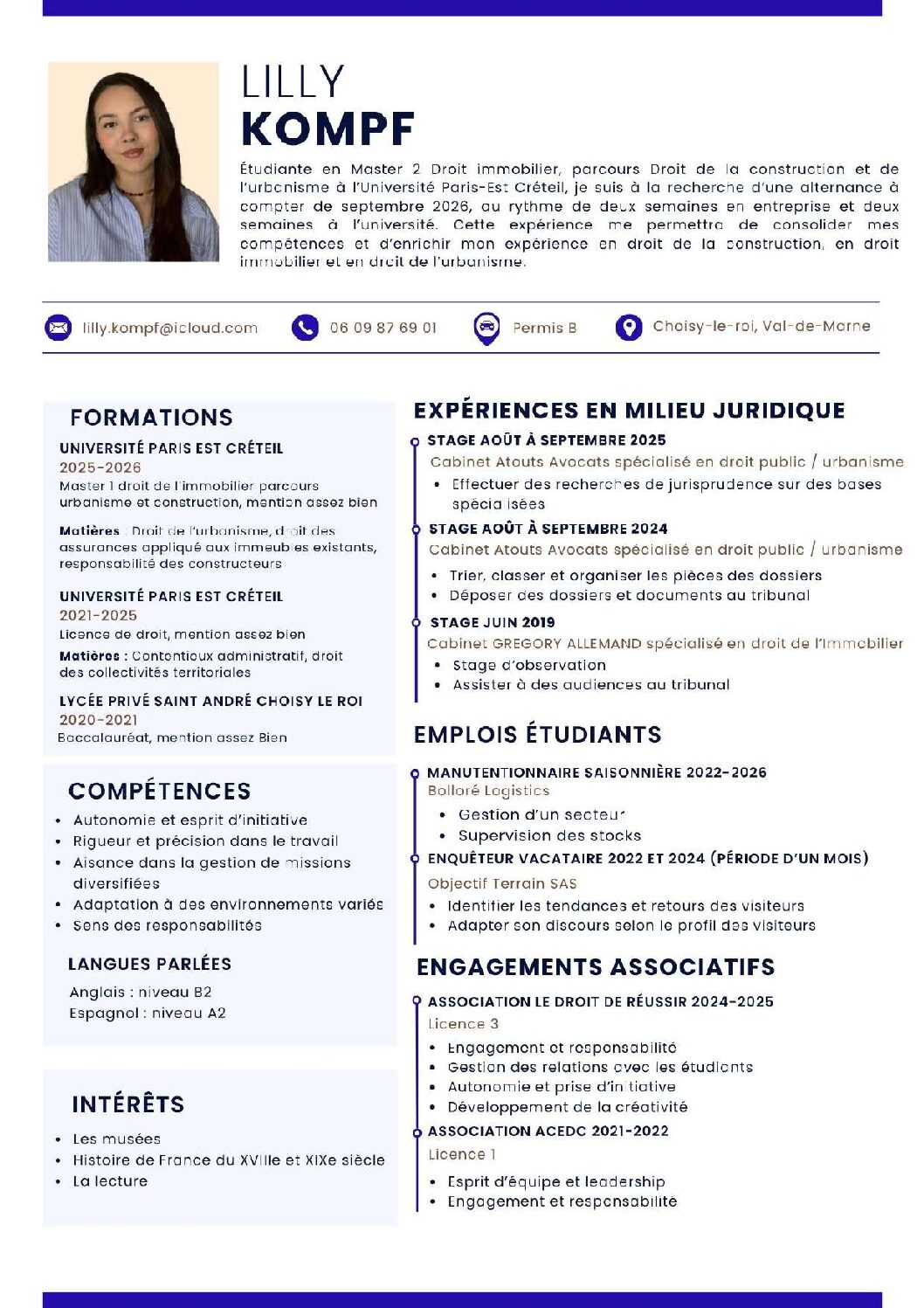 CV M2 LILY KOMPF alternance