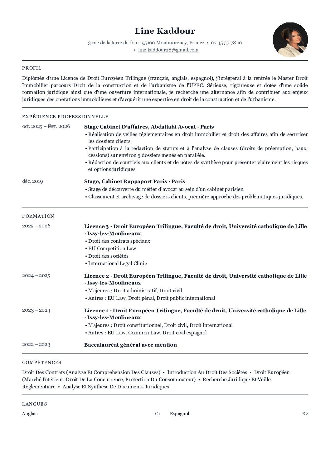 CV Line KADDOUR