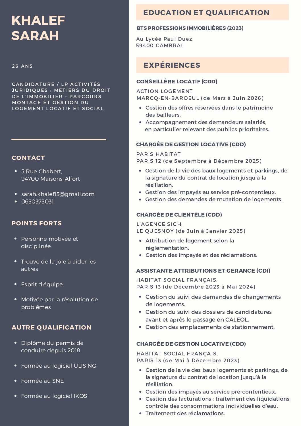 CV SARAH KHALEF