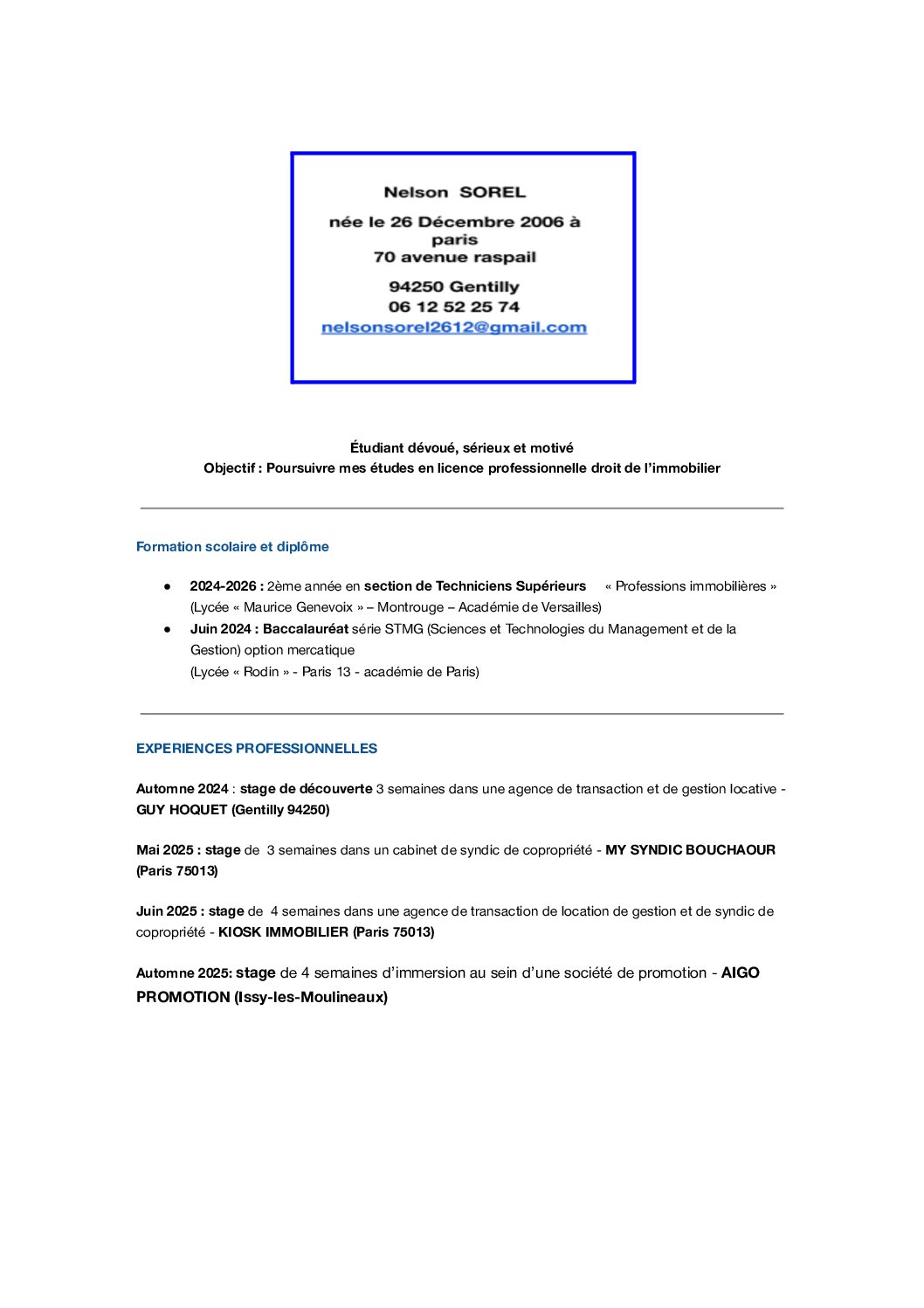 CV SOREL NELSON ADB