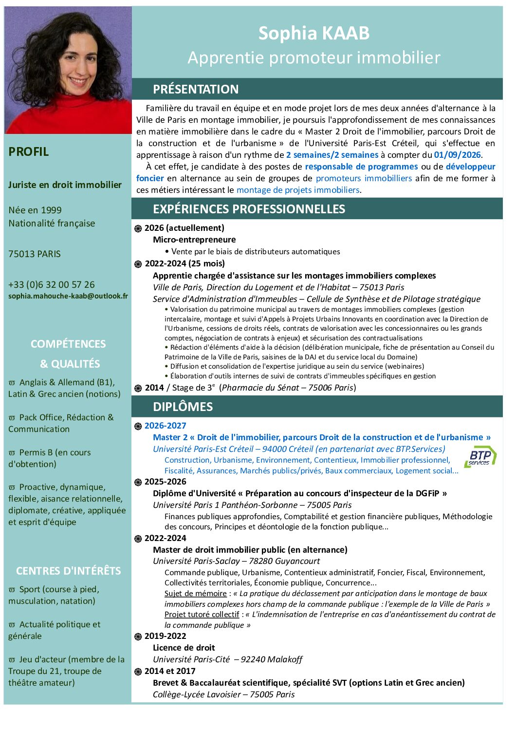 CV Sophia KAAB